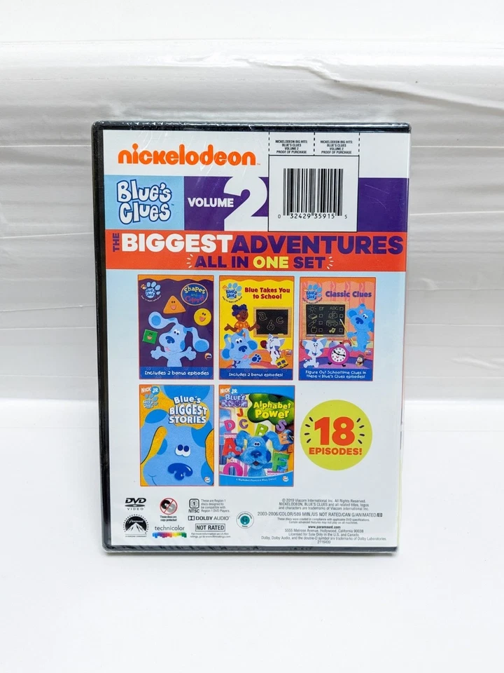 Blue's Clues Collection The Big Hits (DVD, 18 Episodes) RARE OOP HTF NEW SEALED - Image 2 of 2