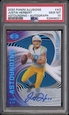 2020 Panini Illusions #A3 Justin Herbert Astounding Autograph PSA 10 POP 1