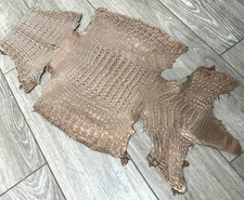 Champagne Metallic Genuine Caiman Crocodile Belly Hide Leather Skin Alligator 21