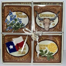 MWW Market Mini Plates Texas Lone Star Don’t Mess With Texas Embossed 4.5”