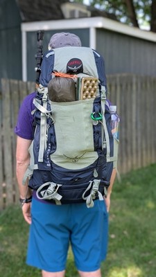 Osprey Kestrel 48 Size M/L Twilight Blue Hiking Backpack with Rain Cover