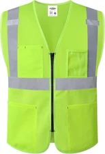 Safety Vest for Men Women Hi Vis Construction Vest with Pockets Class 2 High Vis