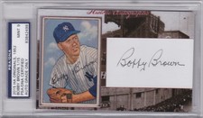 Bobby Brown New York Yankees 2015 HA PSA DNA Auto 8 NM-MT 4t World Series Champ