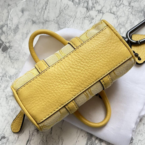COACH Bag Charm Keychain Mini Pouch Yellow 6cm×11cm×5.5cm