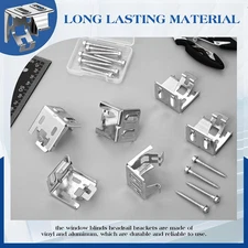 6 Pieces Mini Blind Brackets for Window Blinds, with Screws (1.38 x 1.18 Inches)