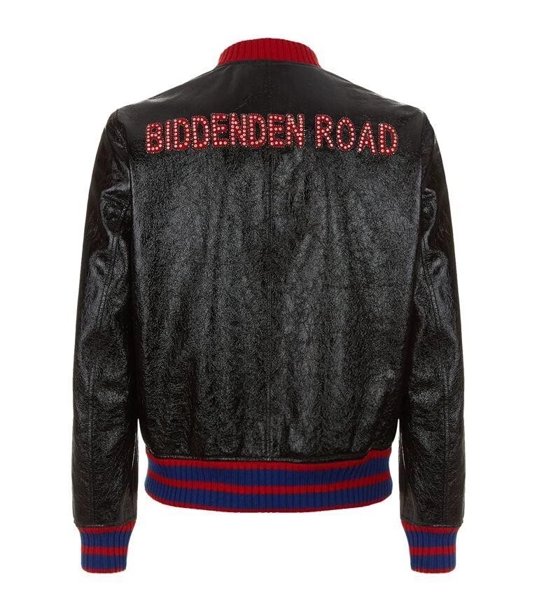 Bomber rete in pelle di capra incrinata nuovo con etichette Gucci ""Biddenden Road"" 48EU 38US $4950 00