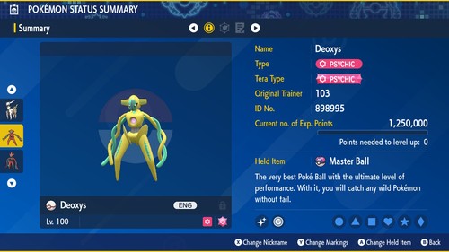 4 x ✨ Shiny 6IV ✨ Deoxys Pokemon with Master Balls for BDSP SCVI Scarlet Violet - Picture 13 of 16
