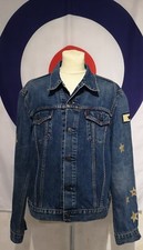 Womens Vintage Levi 70590 Denim Jacket Reworked Quiet Roar Sun Moon  & Stars Xl