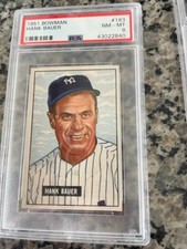 1951 Bowman Hank Bauer psa 8! Clean high grade!