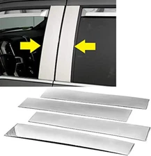 4x Stainless Steel Chrome Silver Window Pillar Post Panel Cover Fits 04-14 F150