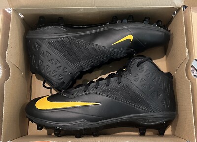 Size 17 Nike Zoom Code Elite 3/4 TD Football Cleats Black Gold Sample STEELERS