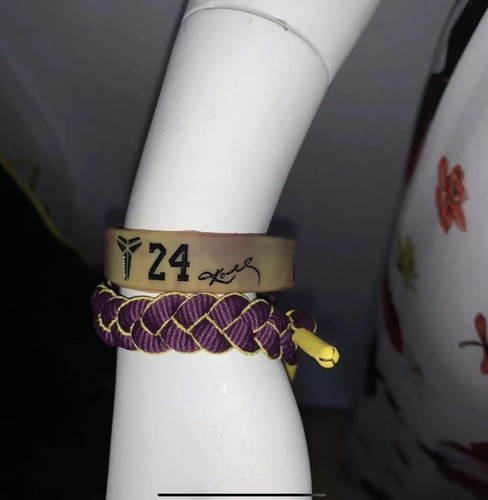 KOBE BRYANT UNISEX ADJUSTABLE STRETCH SPORTS BRACELET SET OF 2 - Picture 5 of 8
