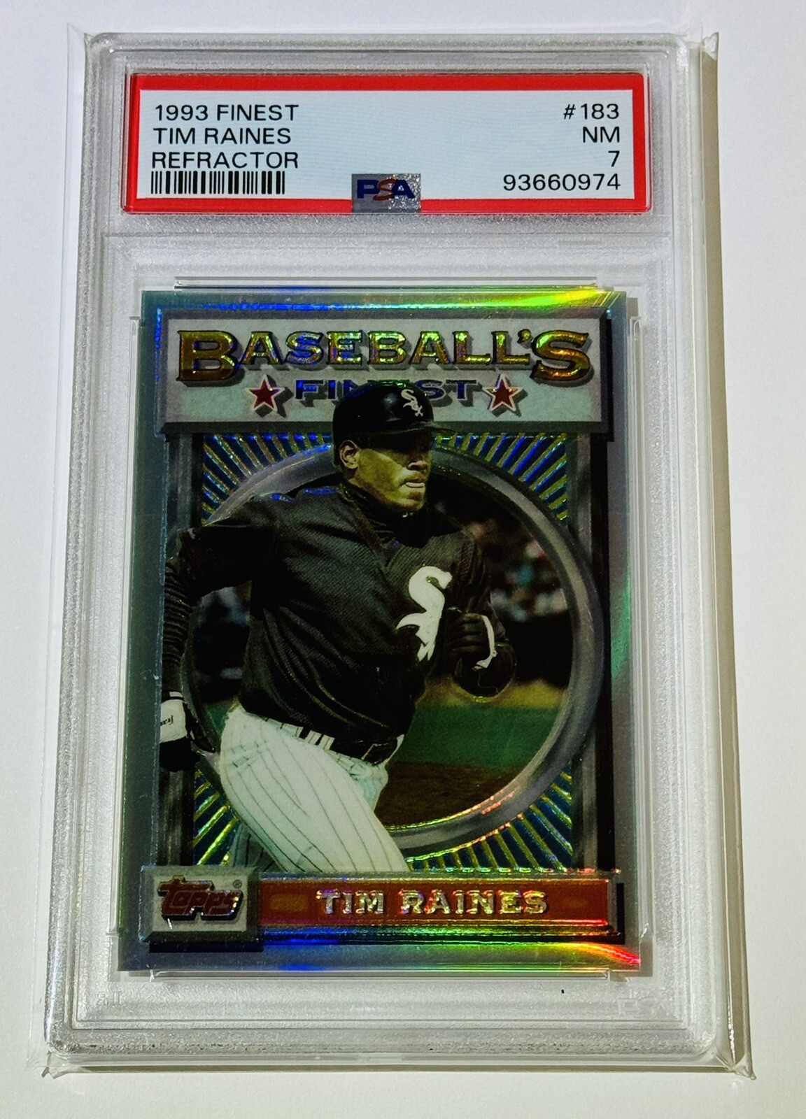 1993 Finest Baseball Tim Raines REFRACTOR /241 #183 White Sox PSA 7