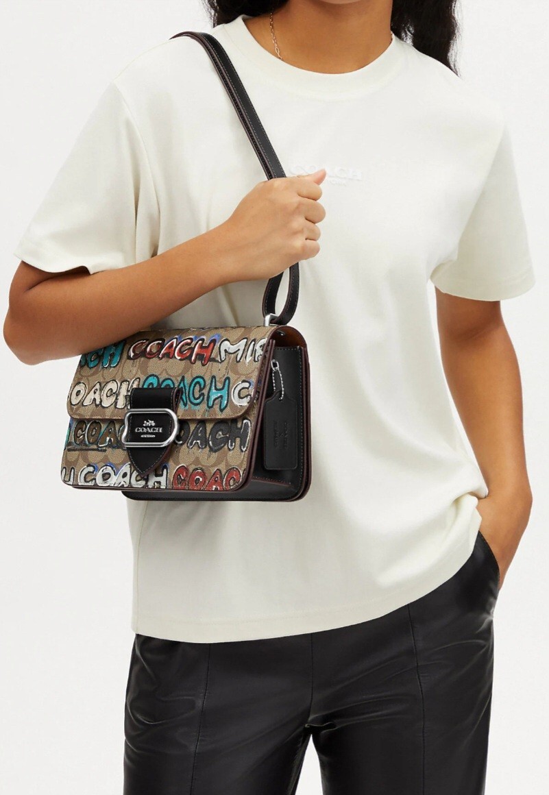 NWT COACH X MINT + SERF LG MORGAN SQUARE CROSSBODY IN SIGNATURE