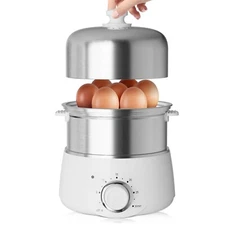 14-Egg Stainless Steel Electric Cooker with Timer & Auto Shut-Off