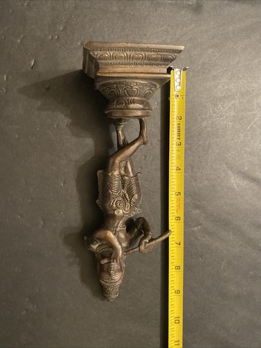 Hindu Lord Krishna Playing Flute Statue Brass Hare Krsna Religious - Picture 5 of 11