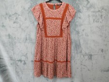 Madewell Dress Womens Medium Brown Ditsy Floral Cottage Prairie Ruffle Mini Boho