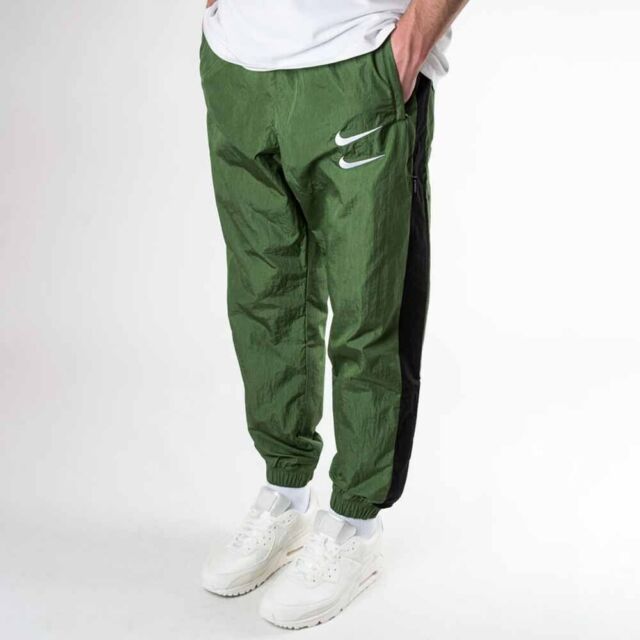 Nike Swoosh Cuffed Woven Sweatpants Size Medium Khaki Jogger Sportswear | eBay