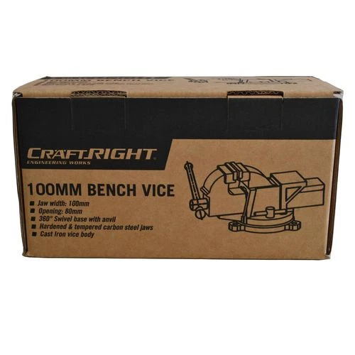Craftright 100mm Bench Vice With Swivel eBay