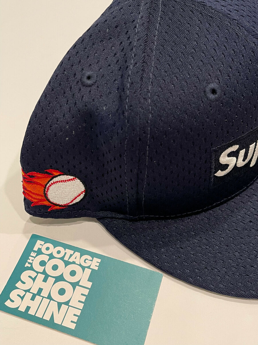 2018 SS18 NEW ERA 59FIFTY SUPREME MESH BOX LOGO HAT CAP BASEBALL NAVY BLUE  7 5/8