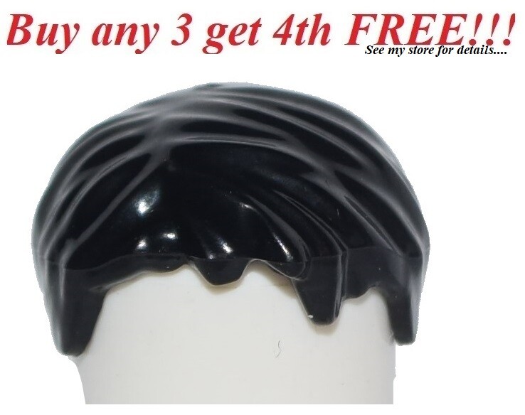 ☀️NEW Lego Minifig Hair Male Short BLACK TOUSLED Ninjago Ninja