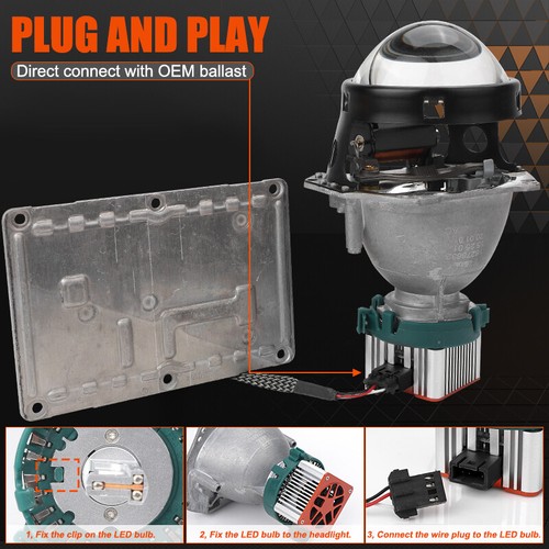 100W 12000LM D1S D1R LED Headlight Kit Bulbs 6000K White Replace Xenon HID Lamp - Picture 3 of 8