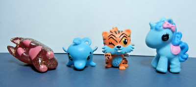 Lot of 4 - Hatchimals whale, orange tiger, glitter cat, Lalaloopsy blue unicorn