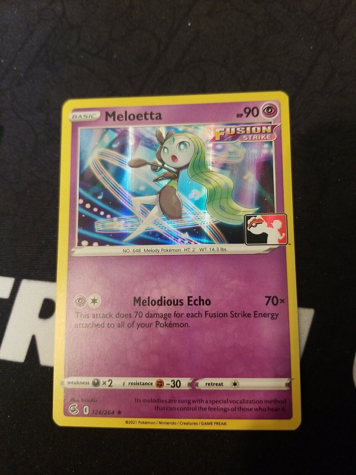 Meloetta Holo Pokemon Prize Pack Promo Stamped Pokemon Card NM/LP