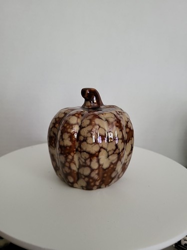 3 calabazas decorativas surtidas de otoño/acción de gracias. 2 vidrios; 1 cerámica - Imagen 2 de 8