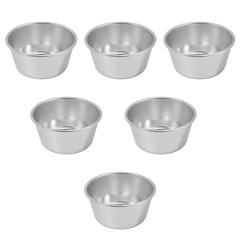 6 Pcs Muffin Pan Stainless Steel Egg Tart Molds for Baking Pudding Cup