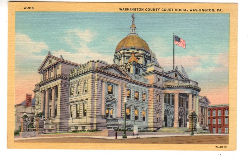 Postcard: Washington County Court House, Pennsylvania -  Beaux-Arts landmark