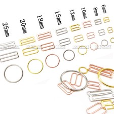 100pcs 6mm 25mm Metal Bra Strap Adjustment Buckles Underwear Sliders Rings Clips