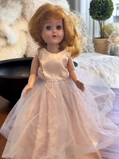 Plastic Molded Arts Co Fashion Doll 16" Long Blonde Hair Blue Eyes Collectible