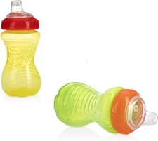 Nuby No-Spill Easy Grip Cup, 10 Ounce Green/Yellow 