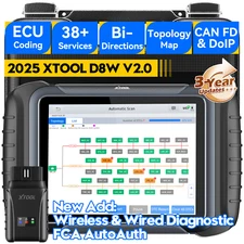 XTOOL D8W Auto WIFI Diagnostic Scanner Topology Mapping 38+ Services CAN FD FCA