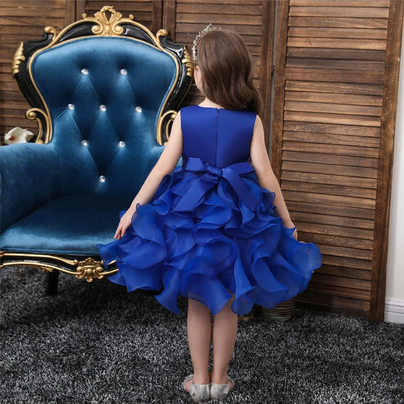 Pageant Flower Girls Tulle Tutu Dress Wedding Bridesmaid Kids Birthday Ball Gown - Image 3 of 4