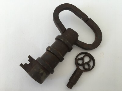 Lock Vintage Iron Handcrafted Tricky Puzzle Hidden Key Hole Screw System Rear