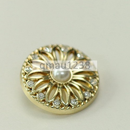 6x METAL PEARL RHINESTONE SHANK BUTTONS FLORAL 15MM-25MM CLOTHING COAT SEW CRAFT - Picture 6 of 12