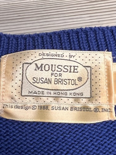Vintage Susan Bristol Dog Sweater Puff Sleeves Cute Granny Cottagecore Sz 36 80s - Picture 4 of 7