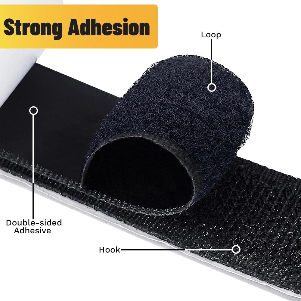 Cinta adhesiva autoadhesiva de gancho y bucle de 2 cm * 5 M cinta adhesiva de doble cara