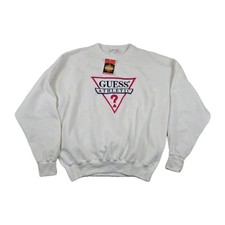 Guess Athletic USA Big Logo White Sweatshirt Men's Size XL Vintage 90s New