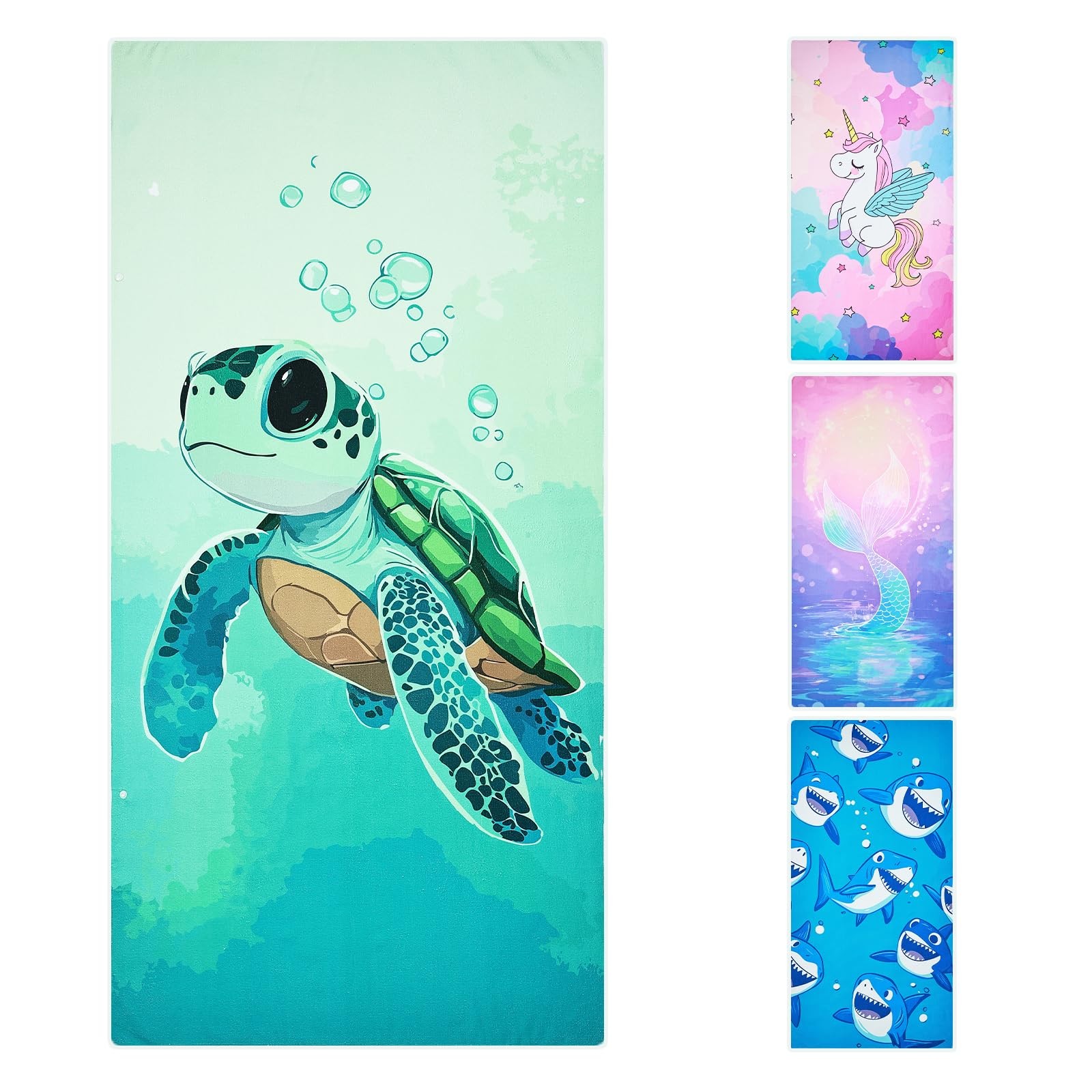 Serviette de plage tortues mer anti sable pour éviter le froid des garçons