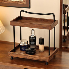 2-Tier Bathroom Counter Organizer,Wood Countertop Organizer for Storage,Makeup O
