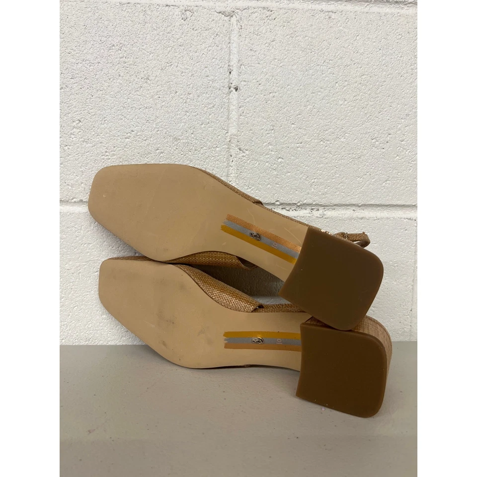 Sam Edelman sz10 Marrón Tostado Terra con Tira Trasera Bombas Buff Cuadradas Toe - Imagen 4 de 4