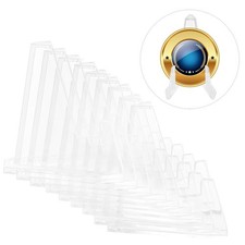10Pcs Acrylic Badge Coin Display Stands Reusable Storage Holders Transparent