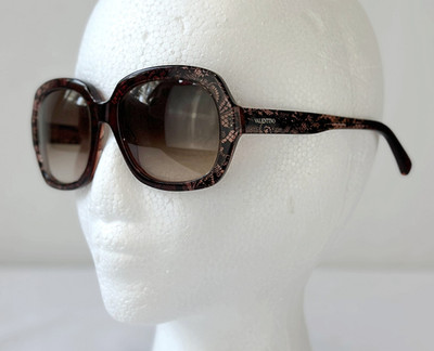 VALENTINO Designer Womens Square Sunglasses V678S Bordeaux Faded Lace