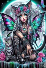 Gothic Butterfly Fairy Diamond Art Kits for Adults,Skull Art and Crafts,5D DIY