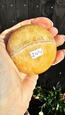 Orange gebänderter Calcit Kugelstein Kugel Kugel Kugel Kristall Joy 249g 5,5cm 