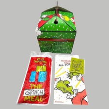 McDonald s Grinch 2025 Happy Meal Box RED Socks Pickle Salt Shaker Bag SOLD OUT