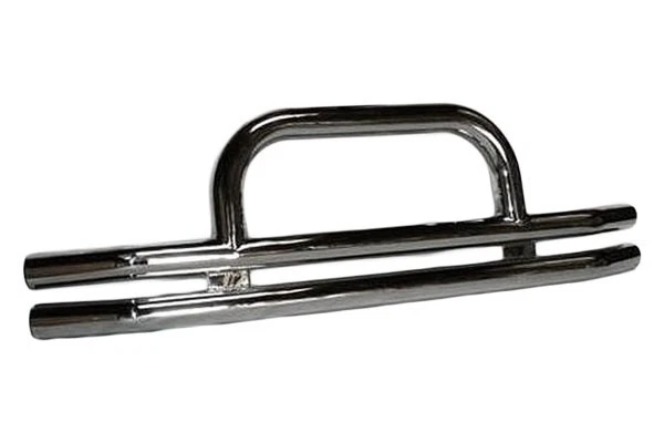 For Jeep Wrangler 87-06 Double Full Width Polished Front Tubular Bumper w Hoop - Image 2 of 2